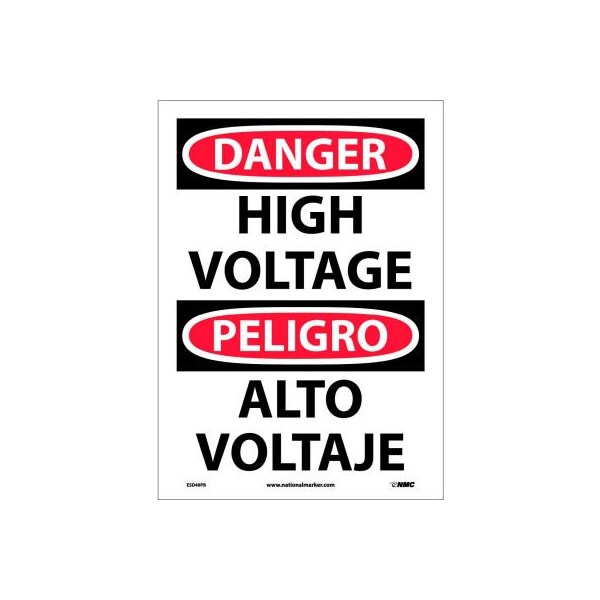 Bilingual Vinyl Sign - Danger High Voltage